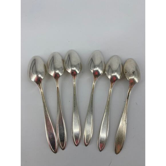 6 Oneida Community ADAM 7 Teaspoons Monogramed 1917 Silverplate - Picture 3 of 5